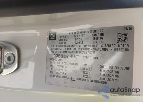 2016 Chevrolet Colorado Wt from USA, damaged, VIN 1GCHSBE38G1366997